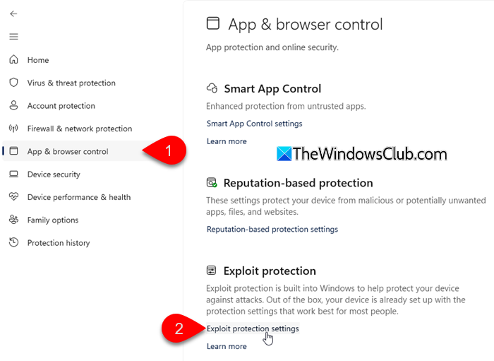 วิธีปิด Exploit Protection (CFG)